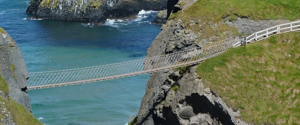 the Carrick-a-Rede rope bridge, County Antrim, Northern Ireland