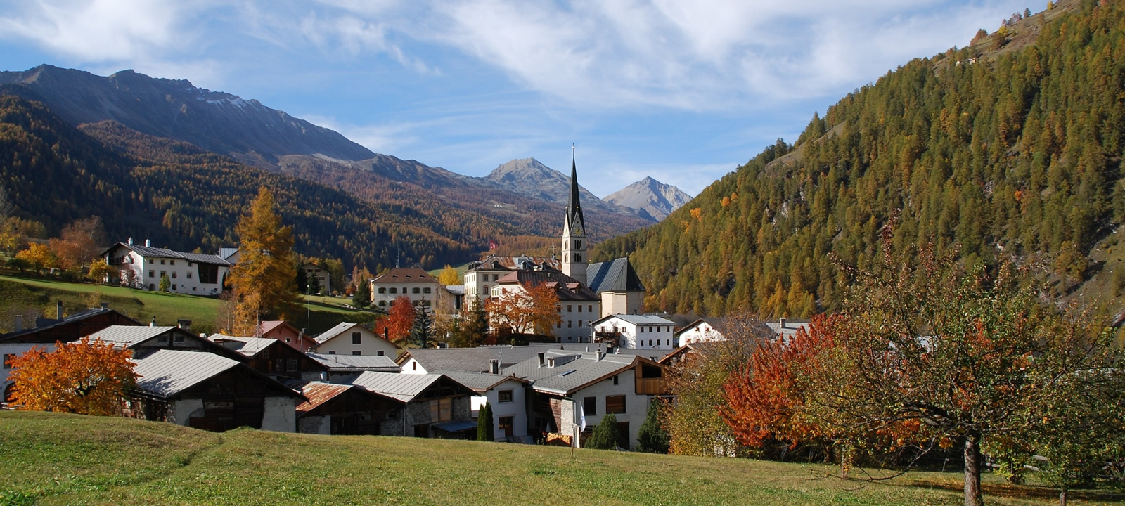 view of Santa Maria Val Muestair in Switzerland