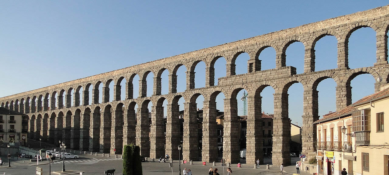 The Roman Aqueduct at Segovia - Visited during a Spanish motorcycle tour