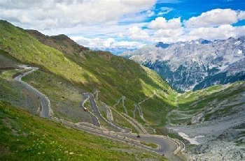 Looking down the Stelvio Pass