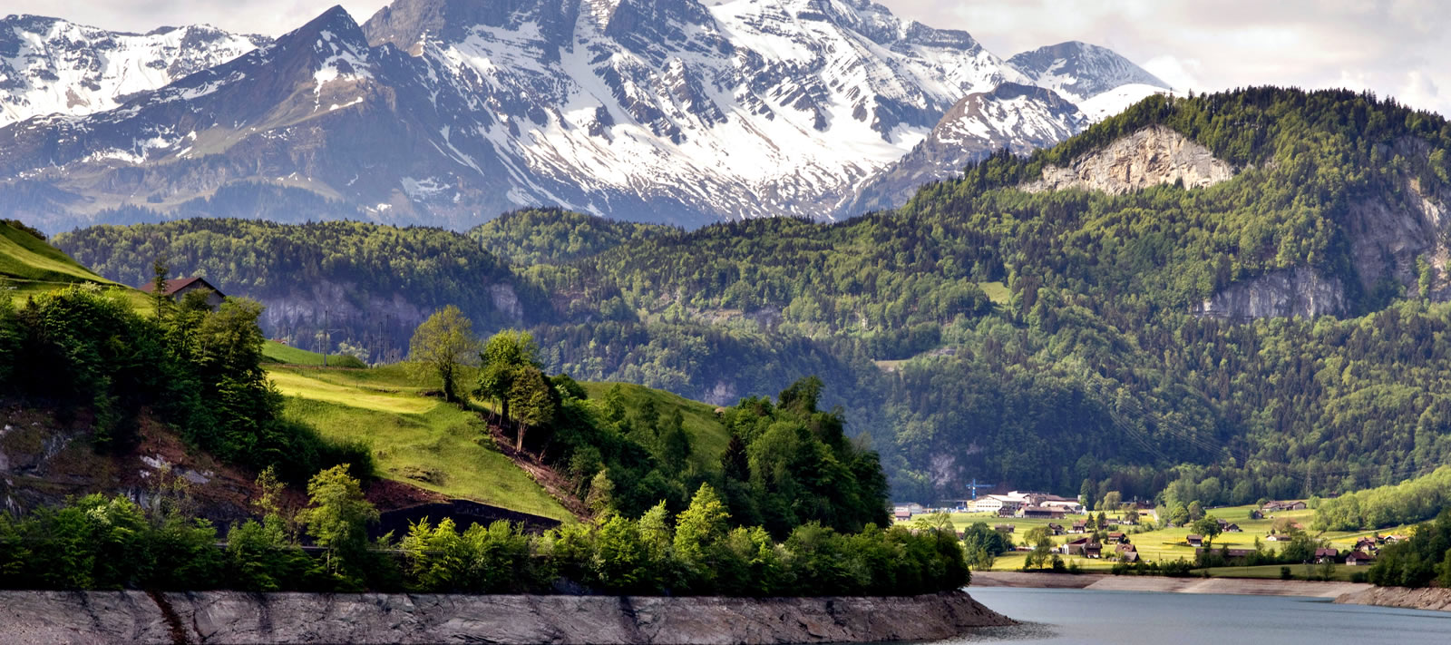 Eiger glacier and Jungfrau towering in the backdrop